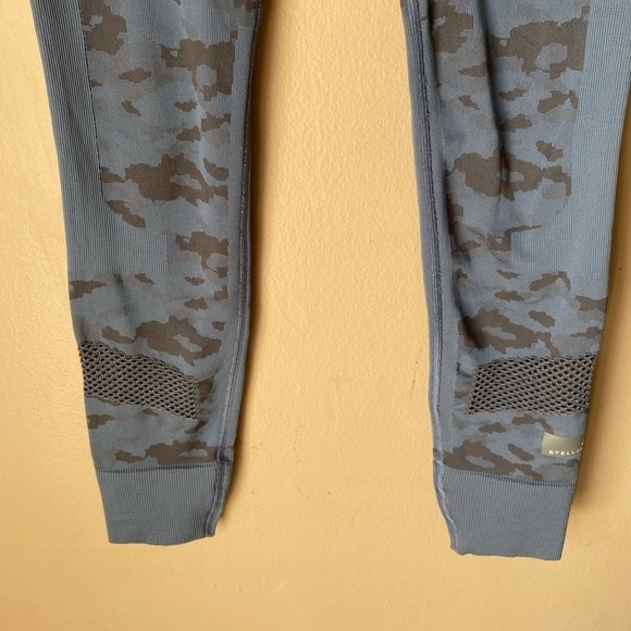 Adidas by Stella McCartney Blue Stretch Jaquard Leopard Tight Leggings in Blue - Picture 4 of 10